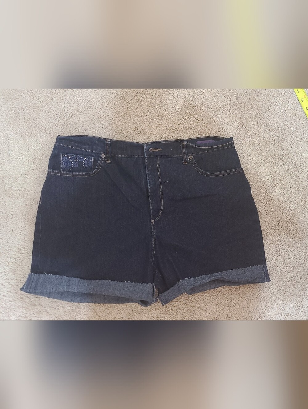 Gloria Vanderbilt Dark Blue Denim Cutoff Shorts